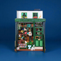 MN090 Miniature pop-up kaart - boekwinkel