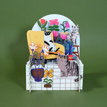 MN094 Miniature pop-up kaart - katten