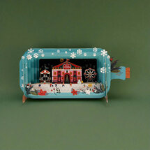 XMIB142 Message in a Bottle kerstkaart - kersthuis