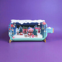 XMIB143 Message in a Bottle kerstkaart - kerstman en slee