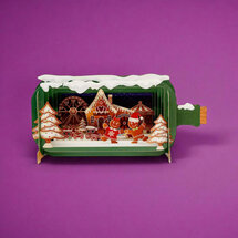 XMIB144 Message in a Bottle kerstkaart - peperkoekhuisje