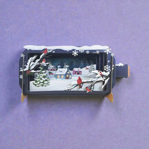 XMIB148 Message in a Bottle kerstkaart - dorp in de sneeuw