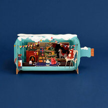 XMIB153 Message in a Bottle kerstkaart - kersthuis