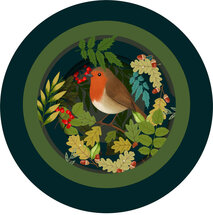 XTEA001 a Cup of Tea kerstkaart - roodborstje