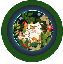 XTEA010 a Cup of Tea kerstkaart - kat