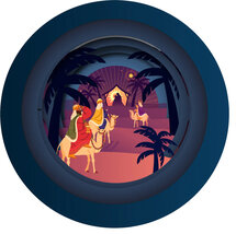 XTEA006 a Cup of Tea kerstkaart - kerststal