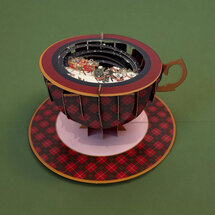 XTEA008 a Cup of Tea kerstkaart - kerstman op slee