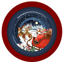 XTEA008 a Cup of Tea kerstkaart - kerstman op slee