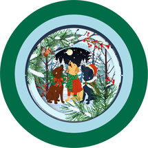 XTEA011 a Cup of Tea kerstkaart - kersthonden