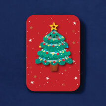 WHC111 kerstkaart met houten hanger - kerstboom