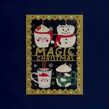 cms062 lasergesneden kerstkaart - magic christmas