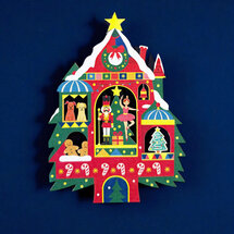 cms066 lasergesneden kerstkaart - notenkraker kerstboom