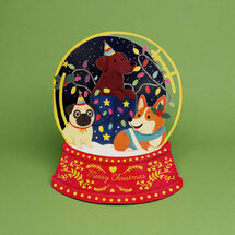 cms071 lasergesneden kerstkaart - honden