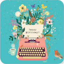 BAR515 Audrey Bussi kaart - happy birthday - typemachine