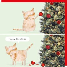 xBB034 – rosiemadeathing kerstkaart Babble - cat bauble