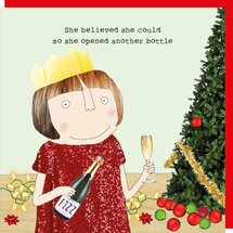 xGF119 – Rosie made a thing kerstkaart - xmas bottle