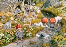 A4 1034 ansichtkaart - kabouterkinderen van elsa beskow