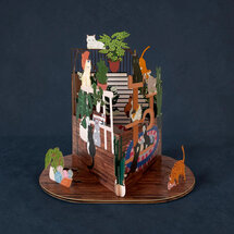 LTC002 3D pop-up kaart Little Moments - katten en planten