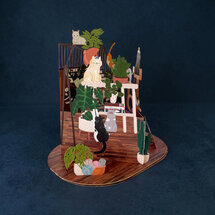 LTC002 3D pop-up kaart Little Moments - katten en planten
