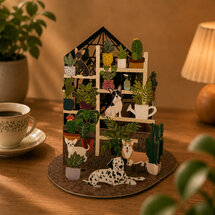 LTC004 3D pop-up kaart Little Moments - honden en planten