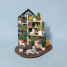 LTC004 3D pop-up kaart Little Moments - honden en planten