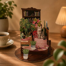 LTC007 3D pop-up kaart Little Moments - gezellig kattenhoekje