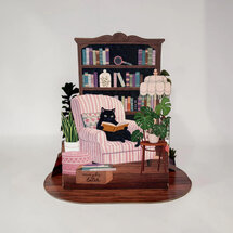 LTC007 3D pop-up kaart Little Moments - gezellig kattenhoekje