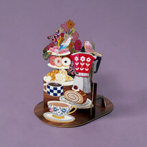 LTC008 3D pop-up kaart Little Moments - thee en koekjes
