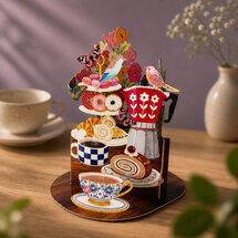 LTC008 3D pop-up kaart Little Moments - thee en koekjes