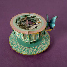 TEA032 a Cup of Tea kaart - vlinders en wilde bloemen