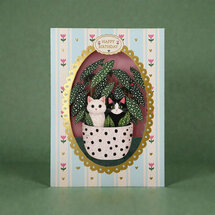 AL324 Laser uitgesneden wenskaart - happy birthday - kittens