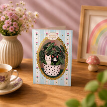 AL324 Laser uitgesneden wenskaart - happy birthday - kittens