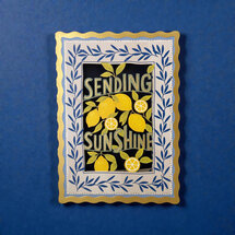 AL325 Laser uitgesneden wenskaart - sending sunshine - citroen