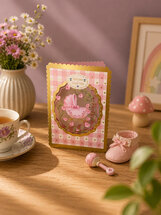 AL327 Laser uitgesneden wenskaart - welcome little one - roze
