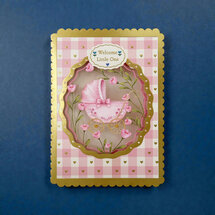 AL327 Laser uitgesneden wenskaart - welcome little one - roze
