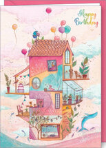 D193 - wenskaart Jehanne Weyman - happy birthday - huis