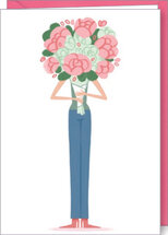 D195 - wenskaart Justine Garagnani - bos bloemen
