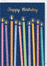 D197 - wenskaart Rosie Hilyer - happy birthday - kaarsjes