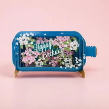 MIB380 Message in a Bottle kaart - happy birthday - kersenbloesem