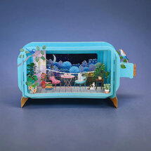 MIB385 Message in a Bottle kaart - balkon bij maanlicht