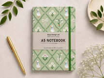 VOL7 - luxe notitieboek A5 (14,8 x 21 cm) - eend en bloemen
