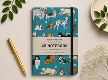 VOL10 - luxe notitieboek A5 (14,8 x 21 cm) -  honden parade