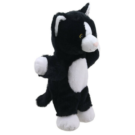 PC006202 Eco Walking Puppet Cat (black and white) Kat (zwart - wit) - handpop