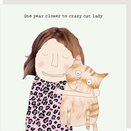 GF568 – Rosie made a thing wenskaart - cat lady