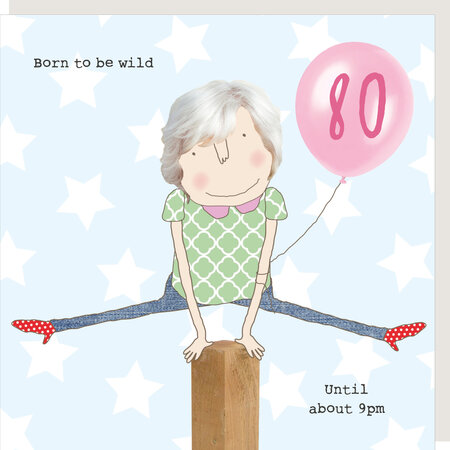 GFA016 – Rosie made a thing wenskaart - girl 80 wild