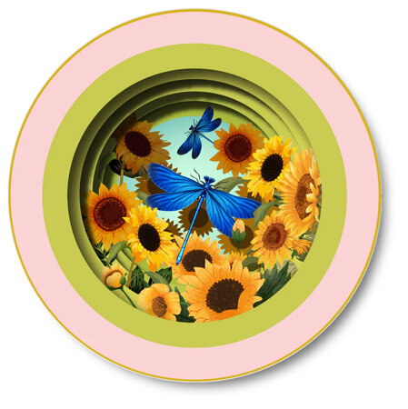 TEA015 a Cup of Tea kaart - zonnebloemen