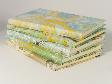 Luxe notitieboek gemarmerde omslag - gelinieerd - 12x17 cm - design T1