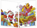 kerst CT131 Cache-Cache uitklapbare kaart - cadeautjes in slee
