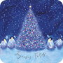 kBA612 Audrey Bussi kerstkaart - pinguins