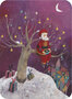XCA608 Izou kerst ansichtkaart - kerstman in boom
